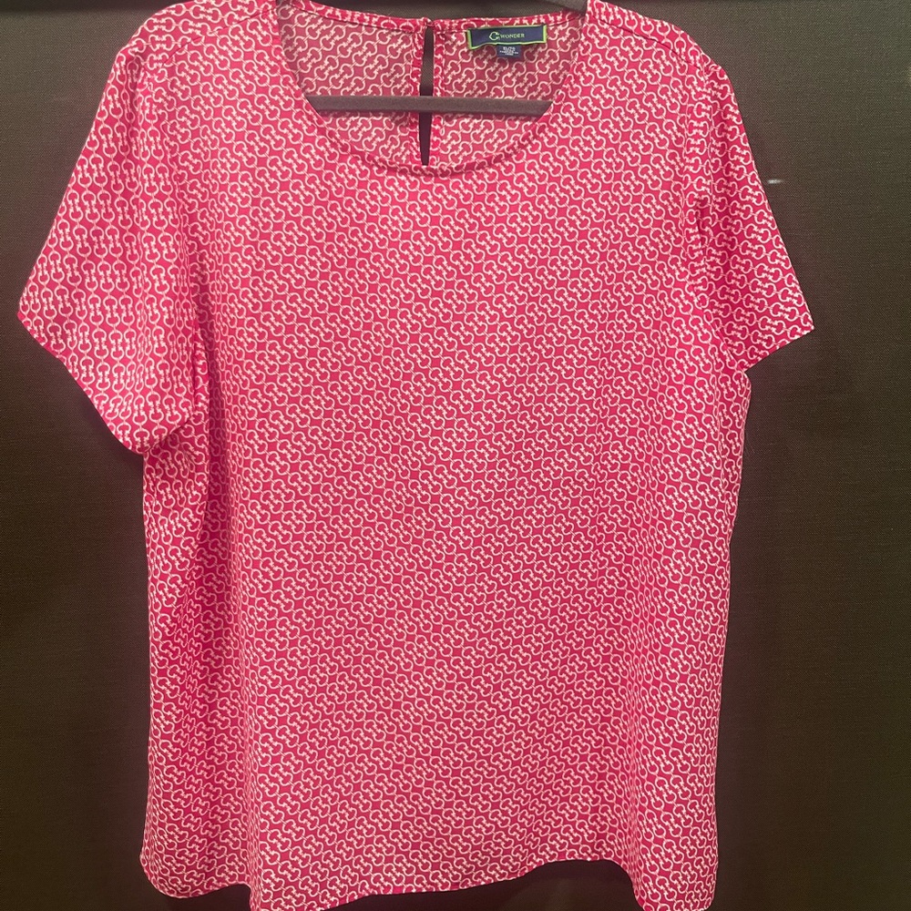 C. Wonder Pink Geometric Women's Top
